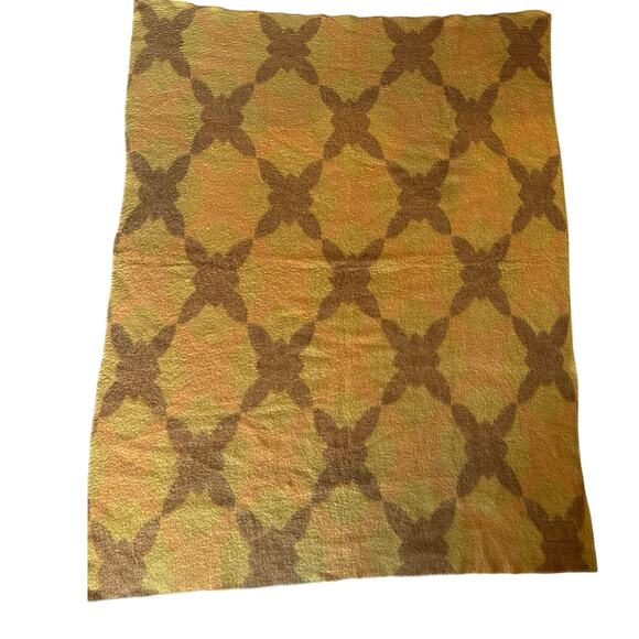 VTG Faalberg Holland Mid Mod 100% Virgin Wool Gold Orange 68”x90” Twin Blanket - Picture 1 of 6
